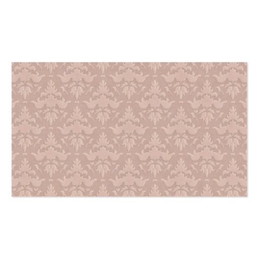 Elegant Old Fashioned Vintage Taupe Damask Business Card Templates (back side)
