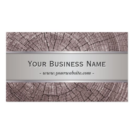 Elegant Old Wood Tree Rings Texture Business Card (front side)