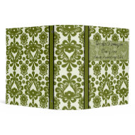 Elegant olive damask school memory avery binder binder