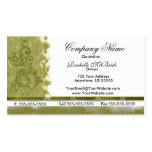 Elegant Olive Green Embroidery Business Cards.