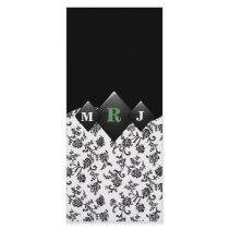 Elegant Onyx Wedding Menu Rack Card Design