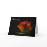Elegant Orange and Yellow Rose Wedding Thank You Cards