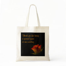 Elegant Orange and Yellow Rose Wedding Tote Bags