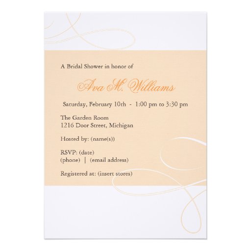 Elegant Orange Bridal Shower Invitation