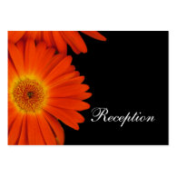 elegant orange gerbera daisy flowers  reception business card template