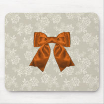 Elegant Orange Ribbon on Lace Mousemat mousepads