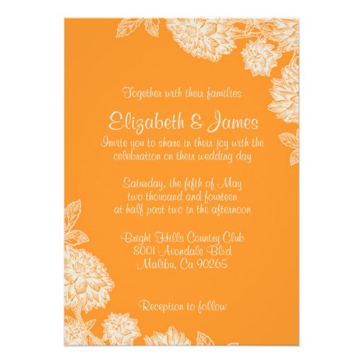 Elegant Orange Wedding Invitations