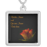 Elegant Orange Yellow Rose Brides Wedding necklaces