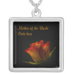 Elegant Orange Yellow Rose Mother of the Brides necklaces