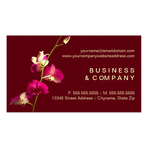 Elegant Orchid 2 Designer Business Card (back side)
