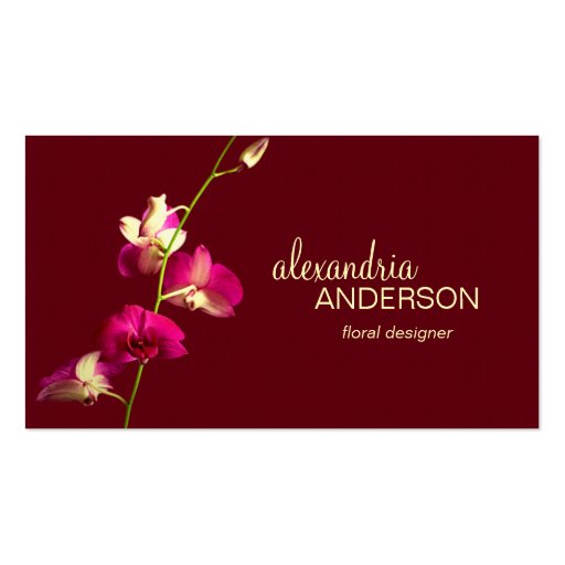 Elegant Orchid 2 Designer Business Card (front side)