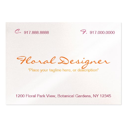 Elegant Orchid Business Card (back side)