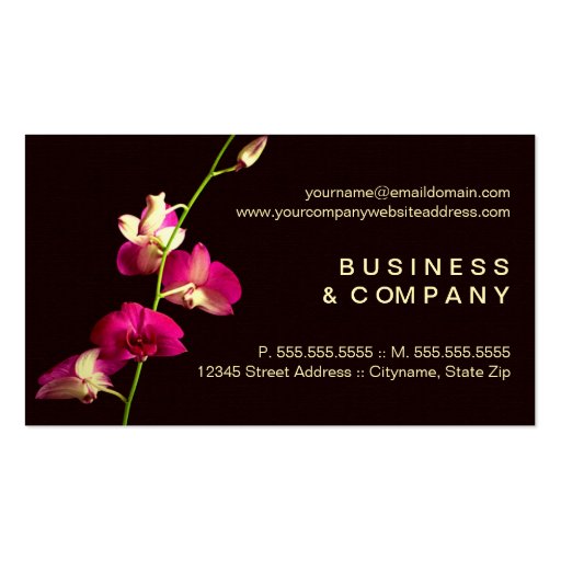 Elegant Orchid Designer Business Card (back side)