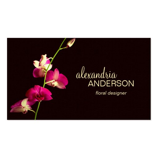 Elegant Orchid Designer Business Card (front side)
