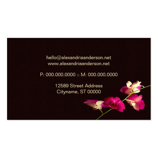 Elegant Orchid Frequent Buyer Card Business Cards (back side)