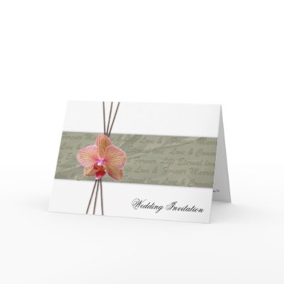 Elegant Orchid Wedding Invitation Greeting Cards by Cards_by_Cathy