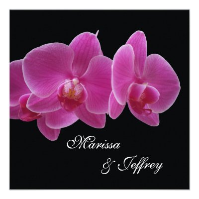 Elegant Orchid Wedding Invitation - Purple Orchids