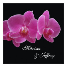 Elegant Orchid Wedding Invitation - Purple Orchids