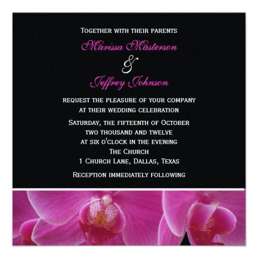 Elegant Orchid Wedding Invitation - Purple Orchids