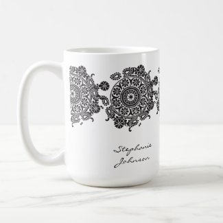 Elegant Ornament White/Black Mug mug
