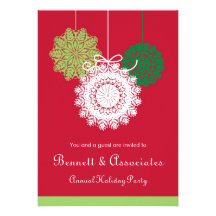 Elegant Ornaments Holiday Party Invitation
