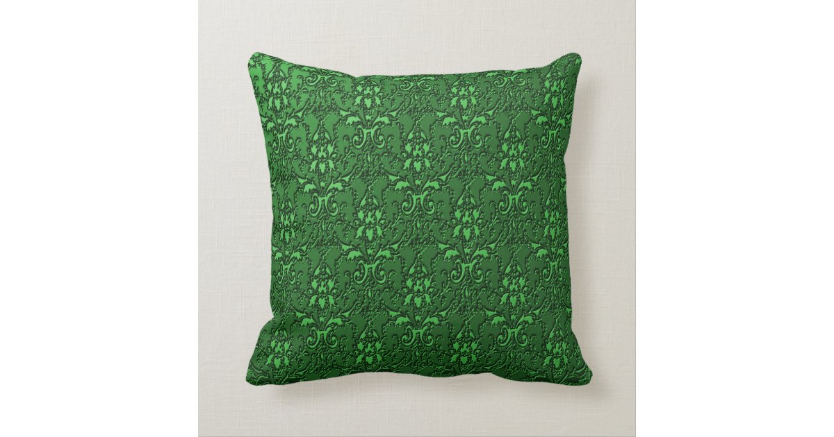 Elegant Ornate Formal Emerald Green Throw Pillow Zazzle