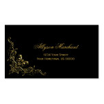 Elegant Ornate Gold Swirls on Black business cards