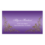 Elegant Ornate Gold Swirls on Purple Ombre business cards