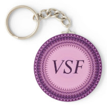 Elegant Ornate Purple Custom Initial keychain