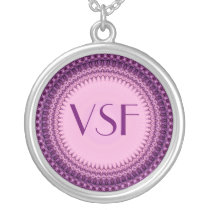 Elegant Ornate Purple Custom Initial necklace