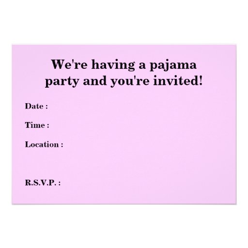 elegant pajama party invitation