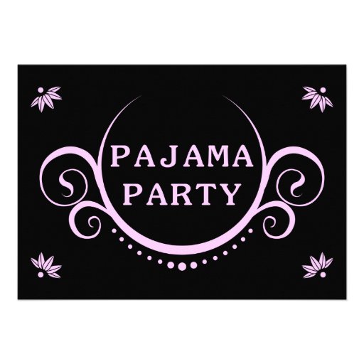 elegant pajama party invitation