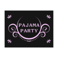 elegant pajama party invitation post cards