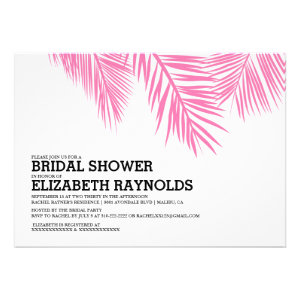 Elegant Palm Tree Beach Bridal Shower Invitations Personalized Announcement
