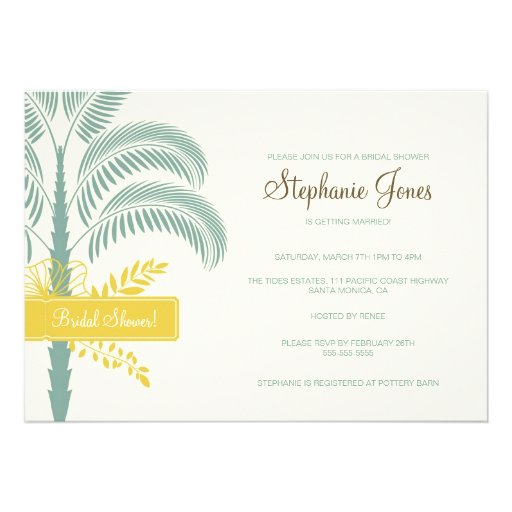 Elegant Palm Tree Bridal Shower Invitation