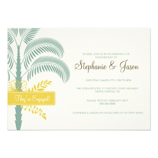 Elegant Palm Tree Engagement Party Invitation