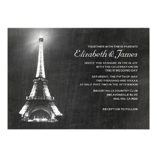 Elegant Paris Wedding Invitations