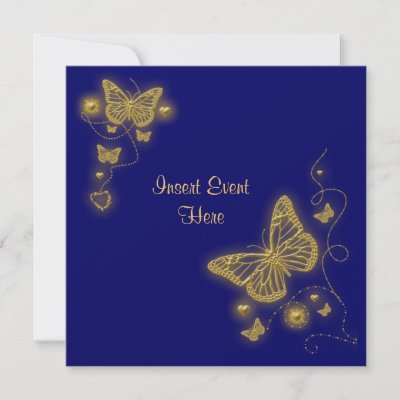 butterfly backgrounds for invitations. Elegant party gold butterfly heart blue royal invitation by mensgifts