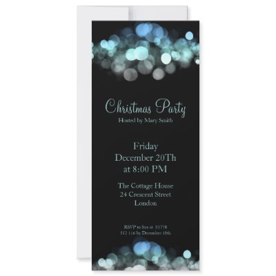 Elegant Party Invitation Blue Shimmering Lights invitation