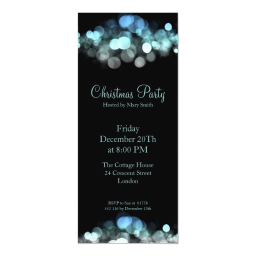 Elegant Party Invitation Blue Shimmering Lights Invitation (front side)