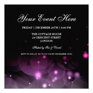 Elegant Party Invitation Sparkles Pink Black