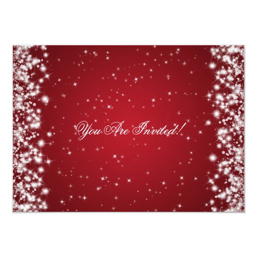 Elegant Party Sparkle Red Invites