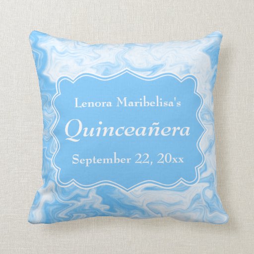 Elegant Pastel Blue Quinceanera Throw Pillow Zazzle