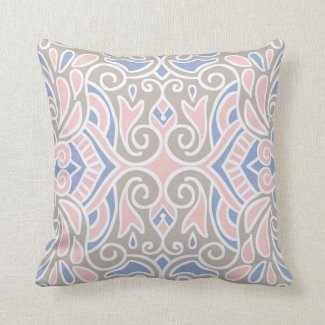 Elegant Pastel Pink And Blue Pattern Decorative Pillows