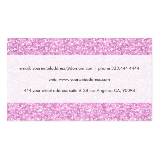 Elegant Pastel Pink Glitter & Sparkles 2 Business Card (back side)