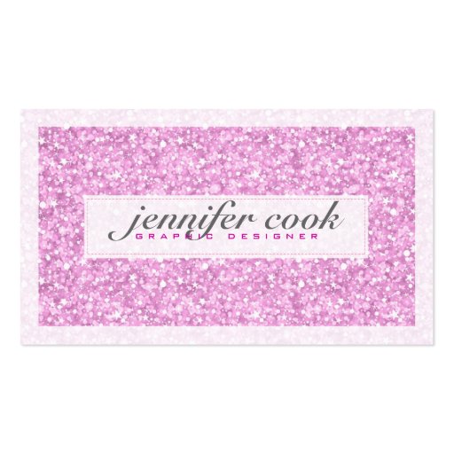 Elegant Pastel Pink Glitter & Sparkles 3 Business Card (front side)