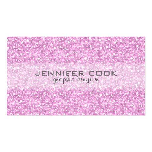 Elegant Pastel Pink Glitter & Sparkles Business Card Templates (front side)