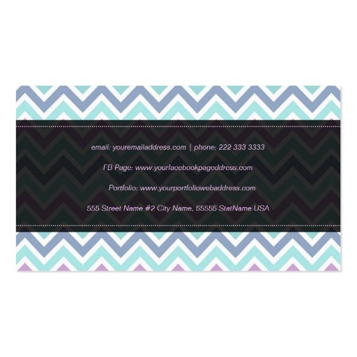 Elegant Pastel Tones Chevron Pattern Business Card (back side)