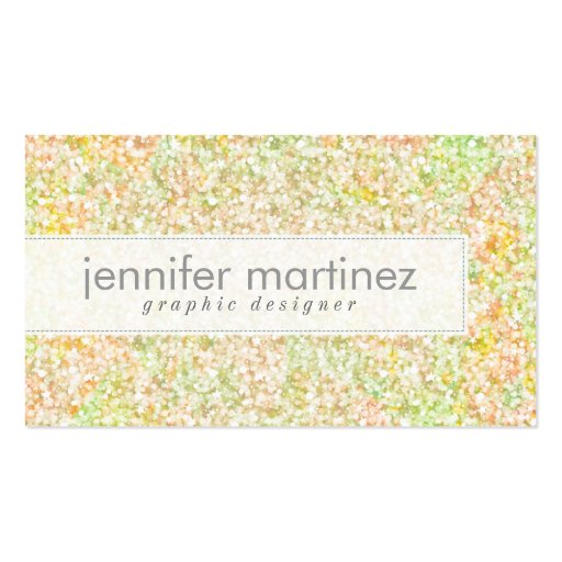 Elegant PastelTones Glitter & Sparkles- Business Card Template (front side)