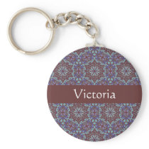 Elegant Pattern Custom Name Keychain keychains